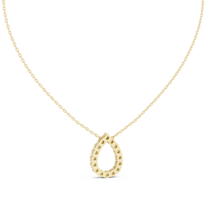 1.04ctw Solid Gold Open Teardrop Pear Halo Diamond Pendant