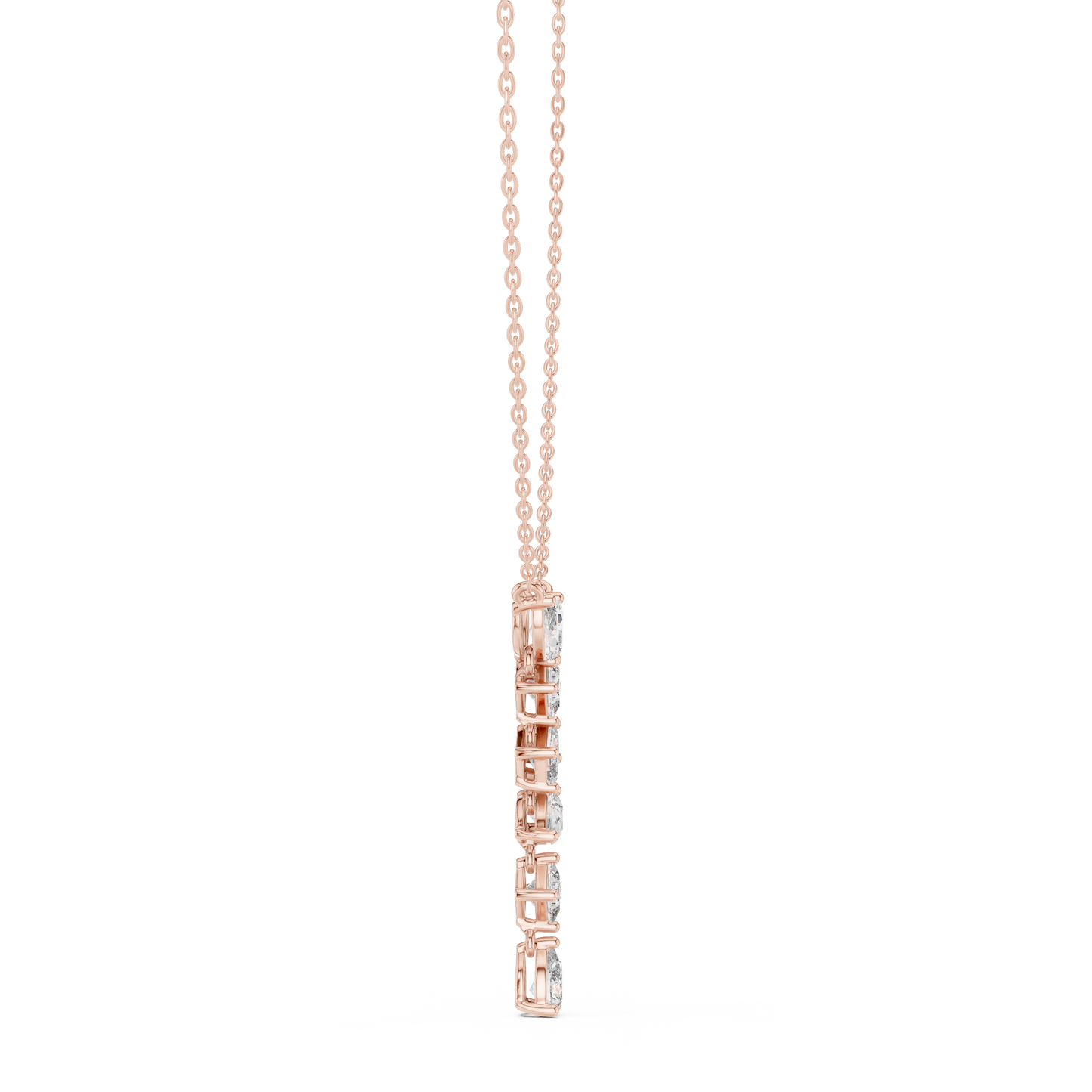 3.5CTW Multi-Shape Diamond Drop Y-Pendent in Yellow Gold