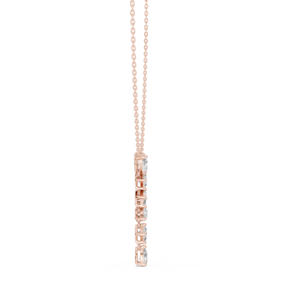 3.5CTW Multi-Shape Diamond Drop Y-Pendent in Yellow Gold