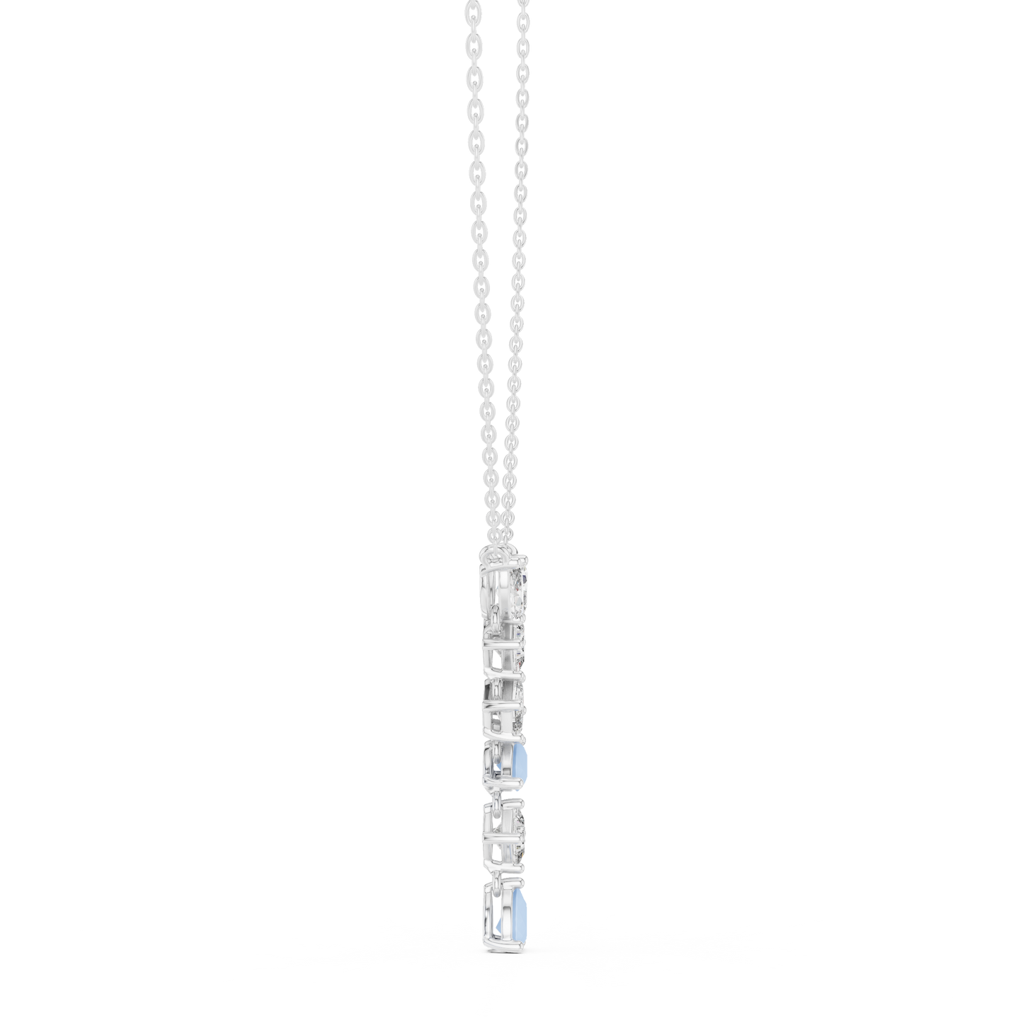3.5CTW Multi-Shape Diamond Drop Y-Pendent in Yellow Gold