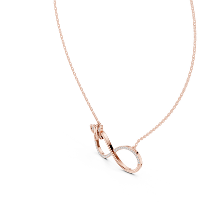 Butterfly Infinity Pendant in Yellow Gold - 0.25CTW Pavé Diamonds