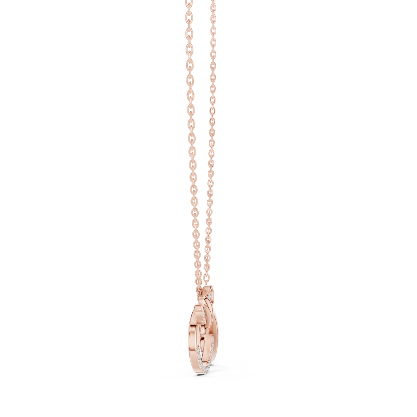 Butterfly Infinity Pendant in Yellow Gold - 0.25CTW Pavé Diamonds