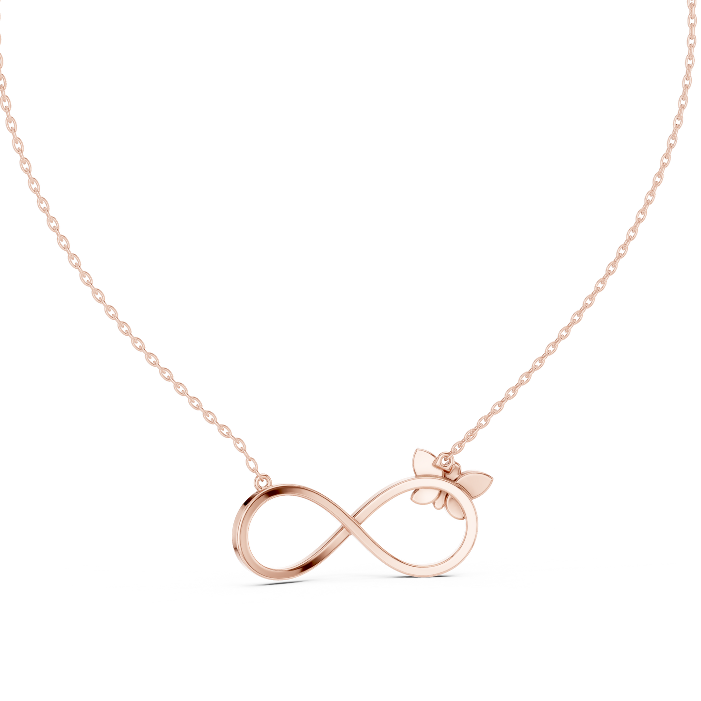 Butterfly Infinity Pendant in Yellow Gold - 0.25CTW Pavé Diamonds