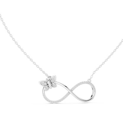 Butterfly Infinity Pendant in Yellow Gold - 0.25CTW Pavé Diamonds