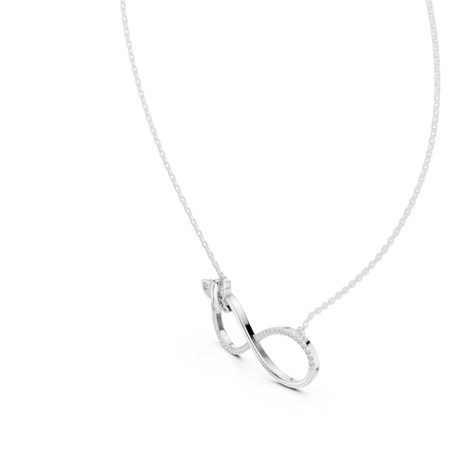 Butterfly Infinity Pendant in Yellow Gold - 0.25CTW Pavé Diamonds