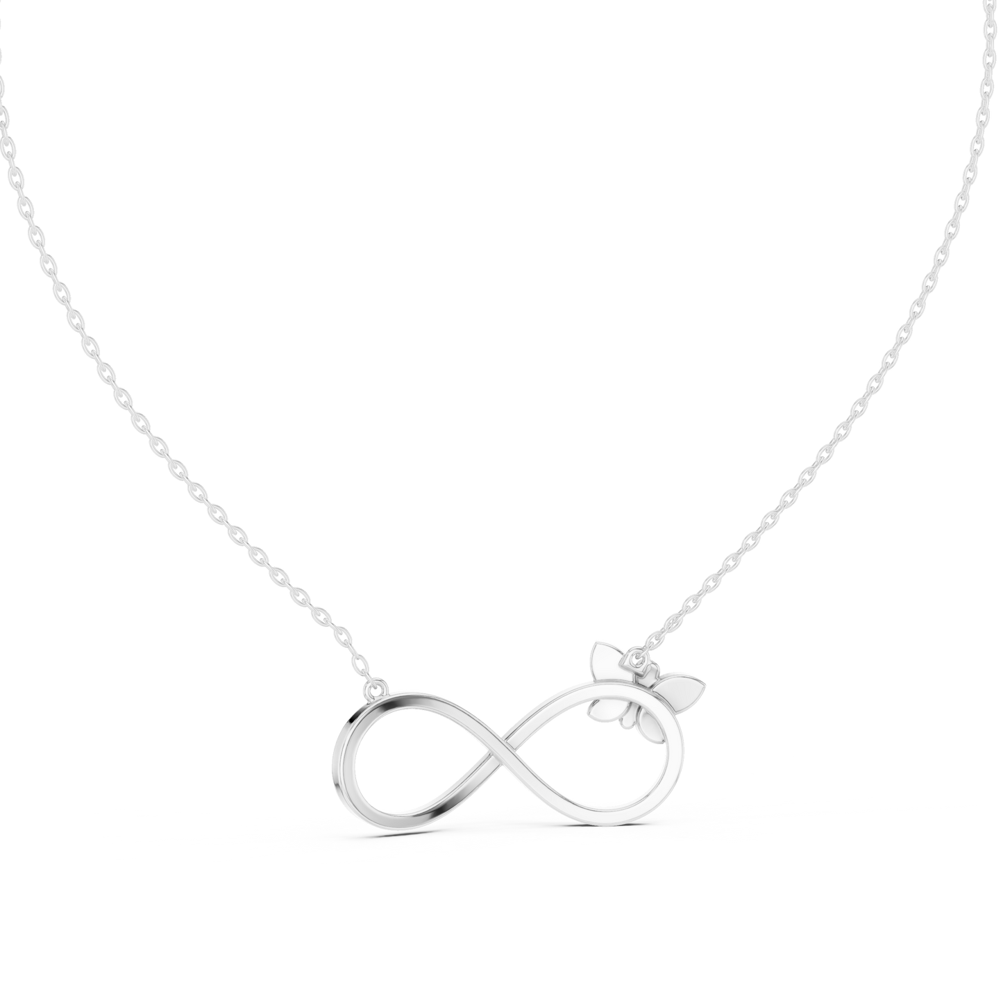 Butterfly Infinity Pendant in Yellow Gold - 0.25CTW Pavé Diamonds