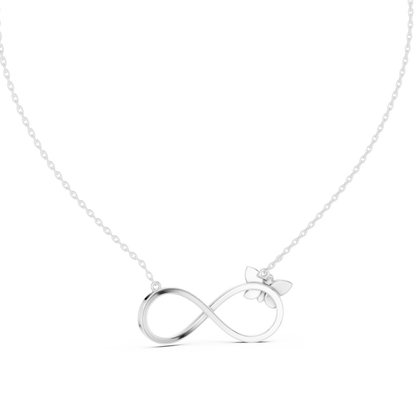 Butterfly Infinity Pendant in Yellow Gold - 0.25CTW Pavé Diamonds