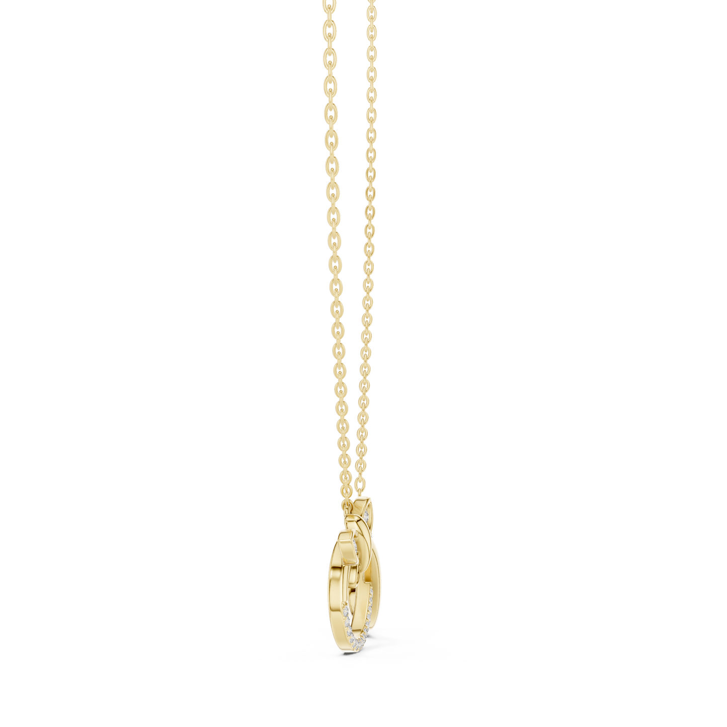 Butterfly Infinity Pendant in Yellow Gold - 0.25CTW Pavé Diamonds