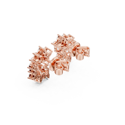 0.79ctw Multi-Shape Marquise and Oval Diamond Fan Stud Earrings in Yellow Gold