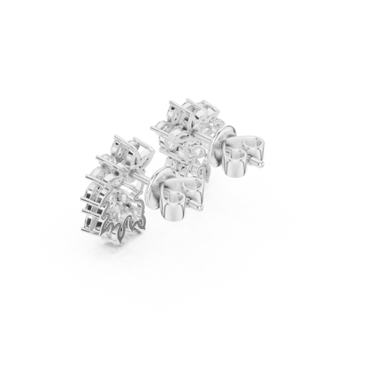 0.79ctw Multi-Shape Marquise and Oval Diamond Fan Stud Earrings in Yellow Gold