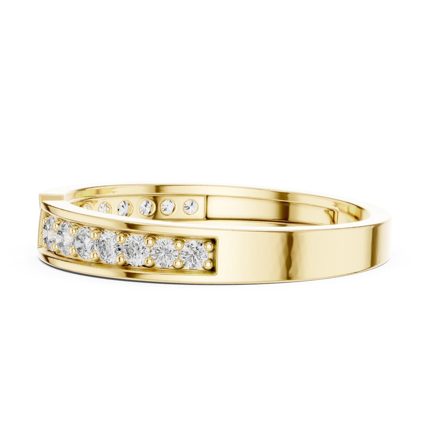 0.24 Carat Open Front Chevron Diamond Cuff Ring | Solid Gold