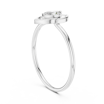 0.16 Carat Floating Marquise Cut Diamond Open Frame Ring | Solid Gold