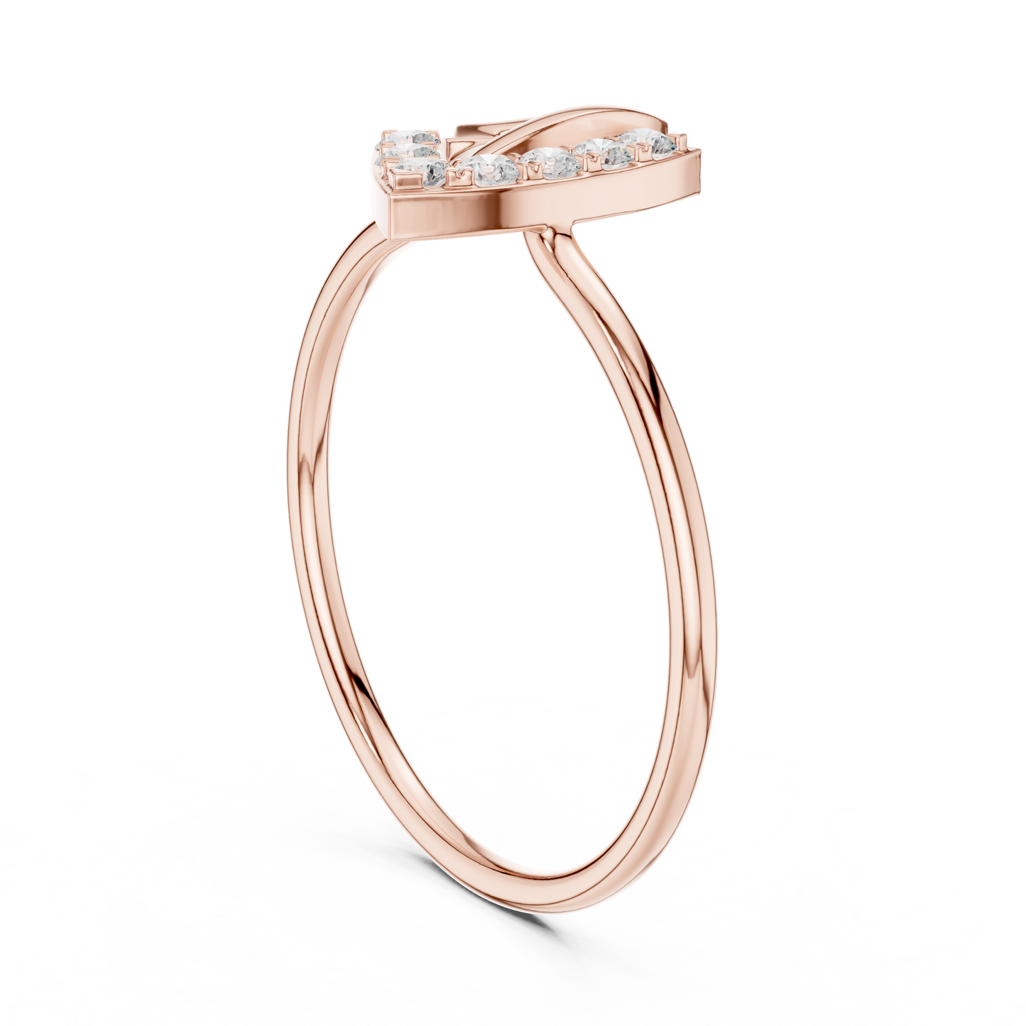 0.13 Carat Geometric Diamond Shield Bypass Ring | Yellow Gold