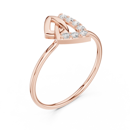 0.13 Carat Geometric Diamond Shield Bypass Ring | Yellow Gold