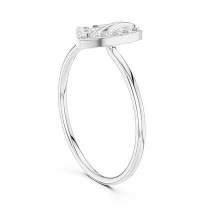 0.13 Carat Geometric Diamond Shield Bypass Ring | Yellow Gold