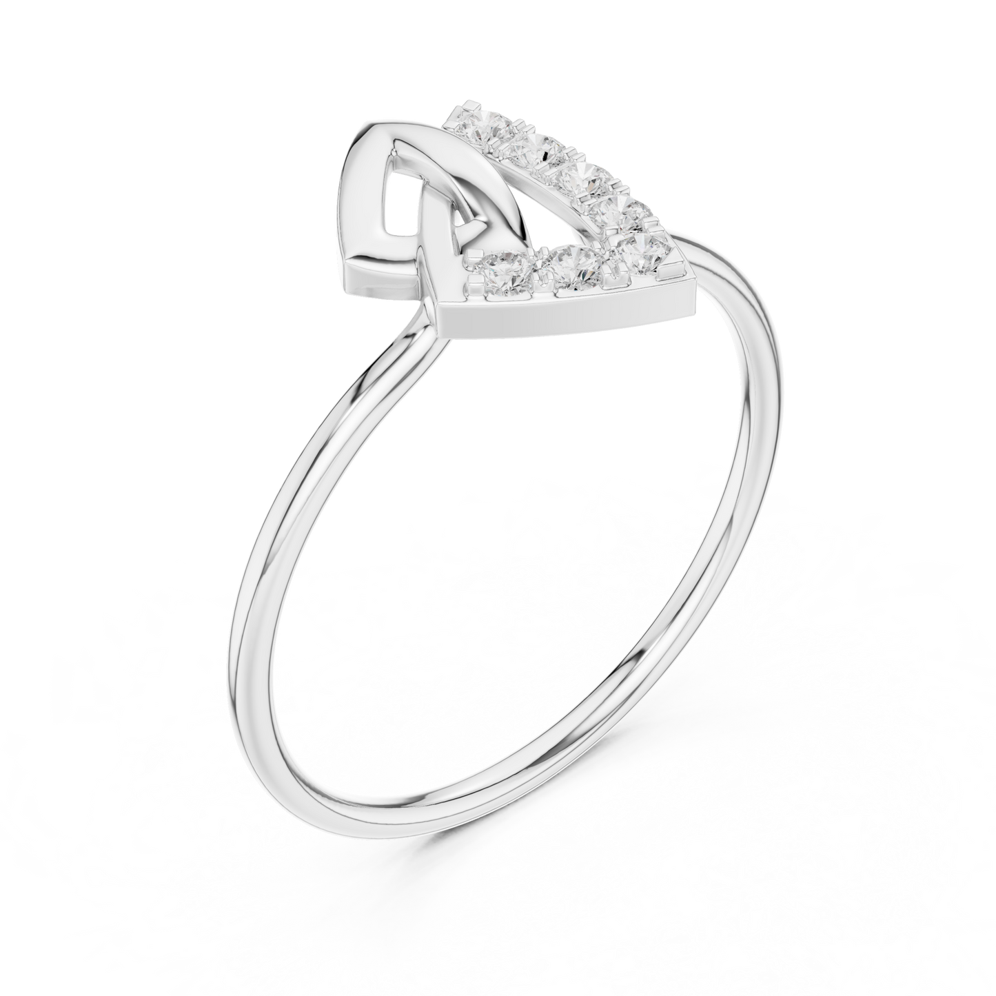 0.13 Carat Geometric Diamond Shield Bypass Ring | Yellow Gold