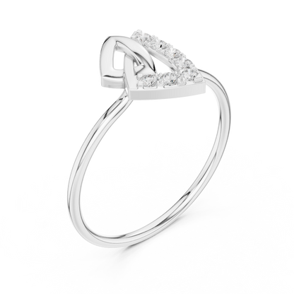 0.13 Carat Geometric Diamond Shield Bypass Ring | Yellow Gold