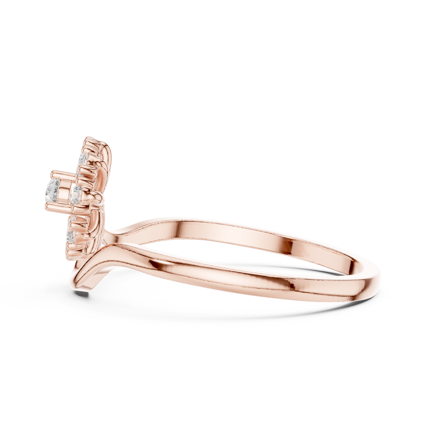 0.19 Carat Diamond Sunburst Fan Bypass Ring | Yellow Gold