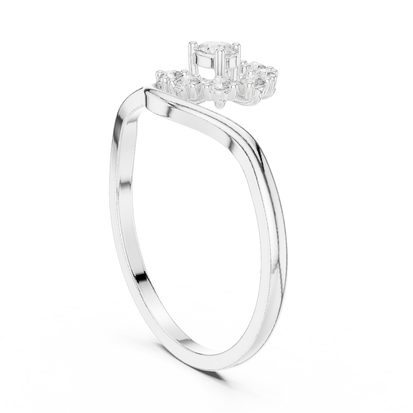 0.19 Carat Diamond Sunburst Fan Bypass Ring | Yellow Gold
