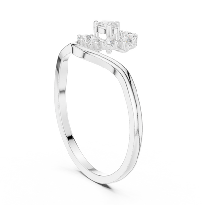 0.19 Carat Diamond Sunburst Fan Bypass Ring | Yellow Gold