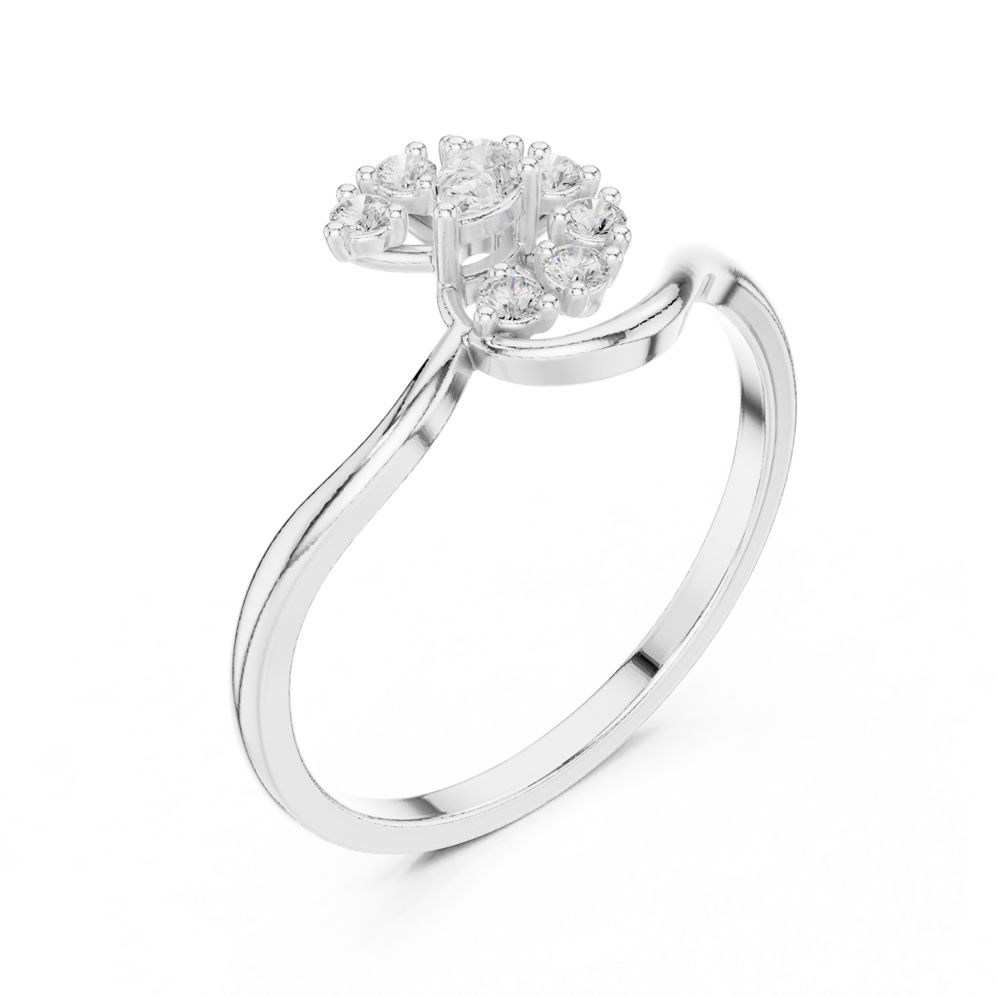0.19 Carat Diamond Sunburst Fan Bypass Ring | Yellow Gold