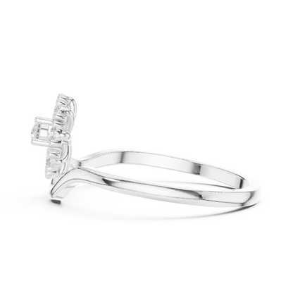 0.19 Carat Diamond Sunburst Fan Bypass Ring | Yellow Gold