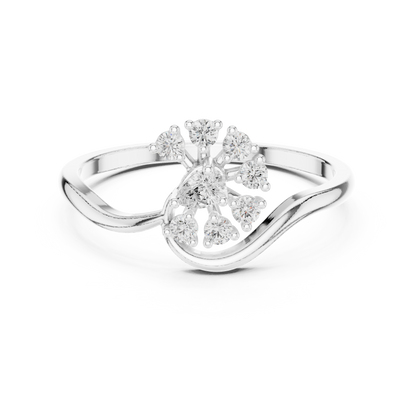 0.19 Carat Diamond Sunburst Fan Bypass Ring | Yellow Gold