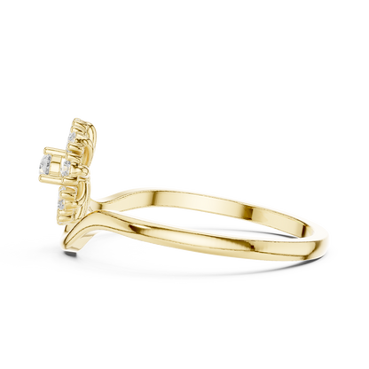 0.19 Carat Diamond Sunburst Fan Bypass Ring | Yellow Gold