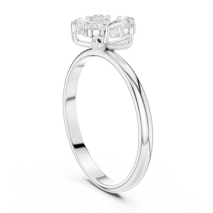 0.46 Carat Pear Cut Diamond Flower Cluster Ring | Solid Gold