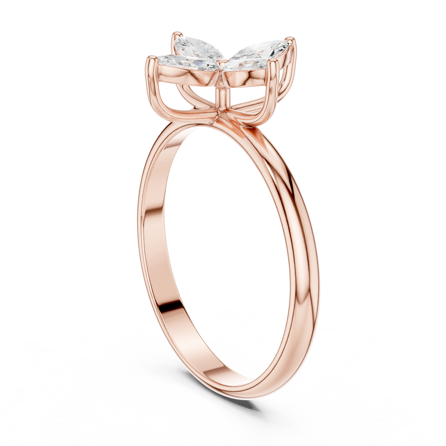 0.41 Carat Marquise Cut Diamond Cross Flower Cluster Ring | Solid Gold