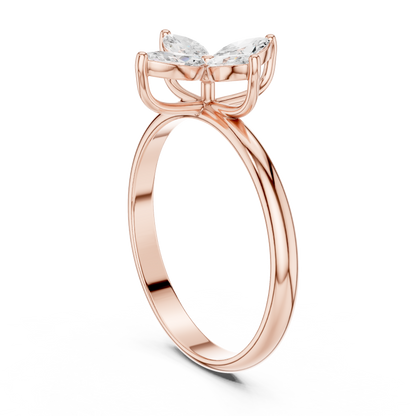 0.41 Carat Marquise Cut Diamond Cross Flower Cluster Ring | Solid Gold