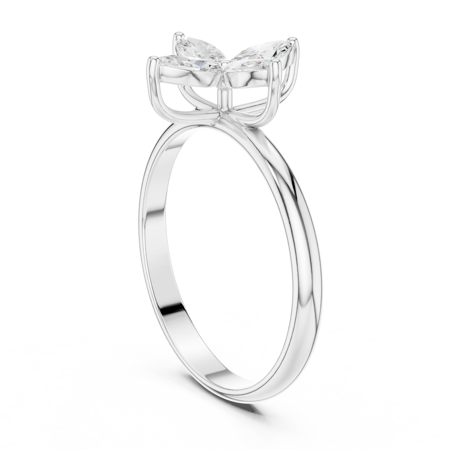 0.41 Carat Marquise Cut Diamond Cross Flower Cluster Ring | Solid Gold