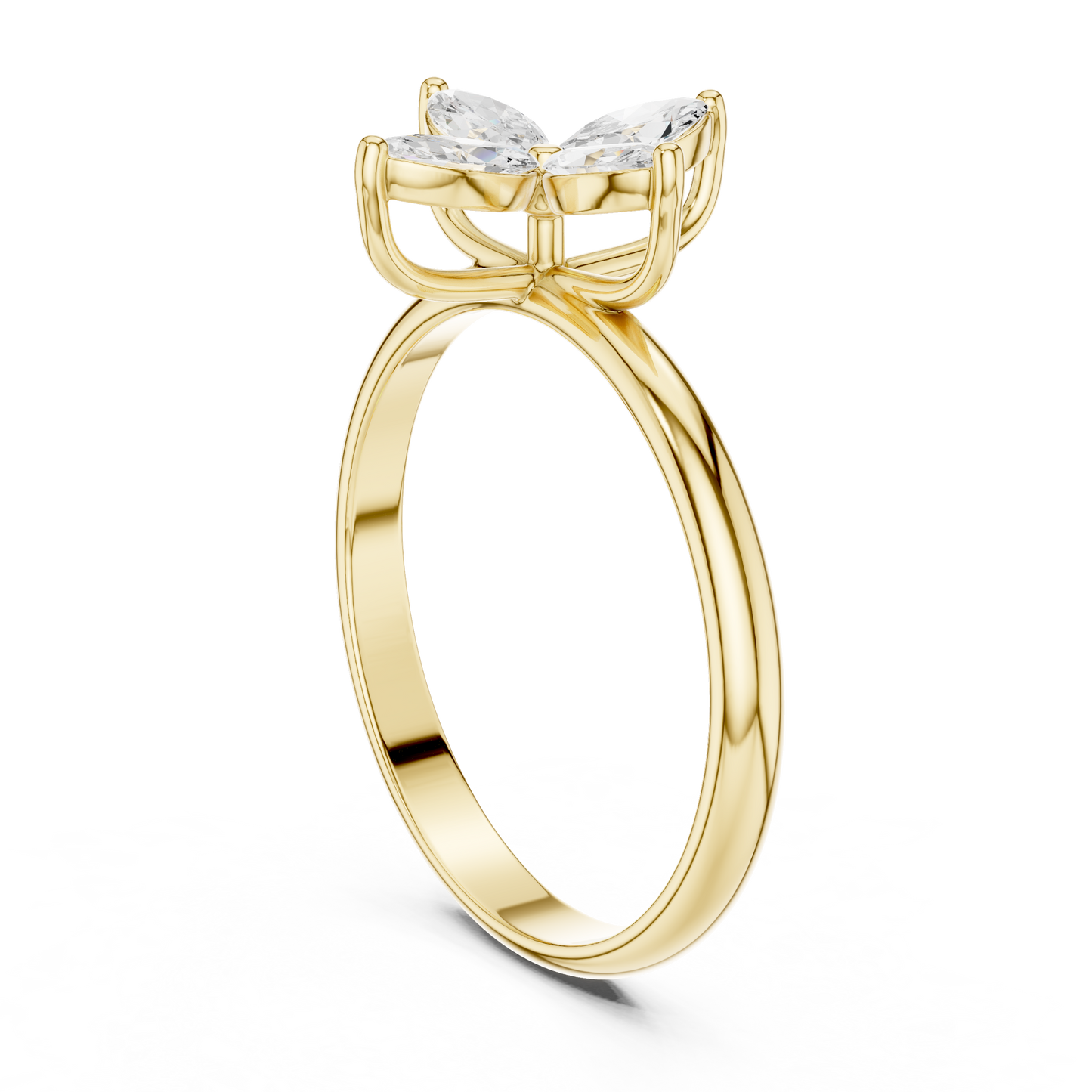 0.41 Carat Marquise Cut Diamond Cross Flower Cluster Ring | Solid Gold