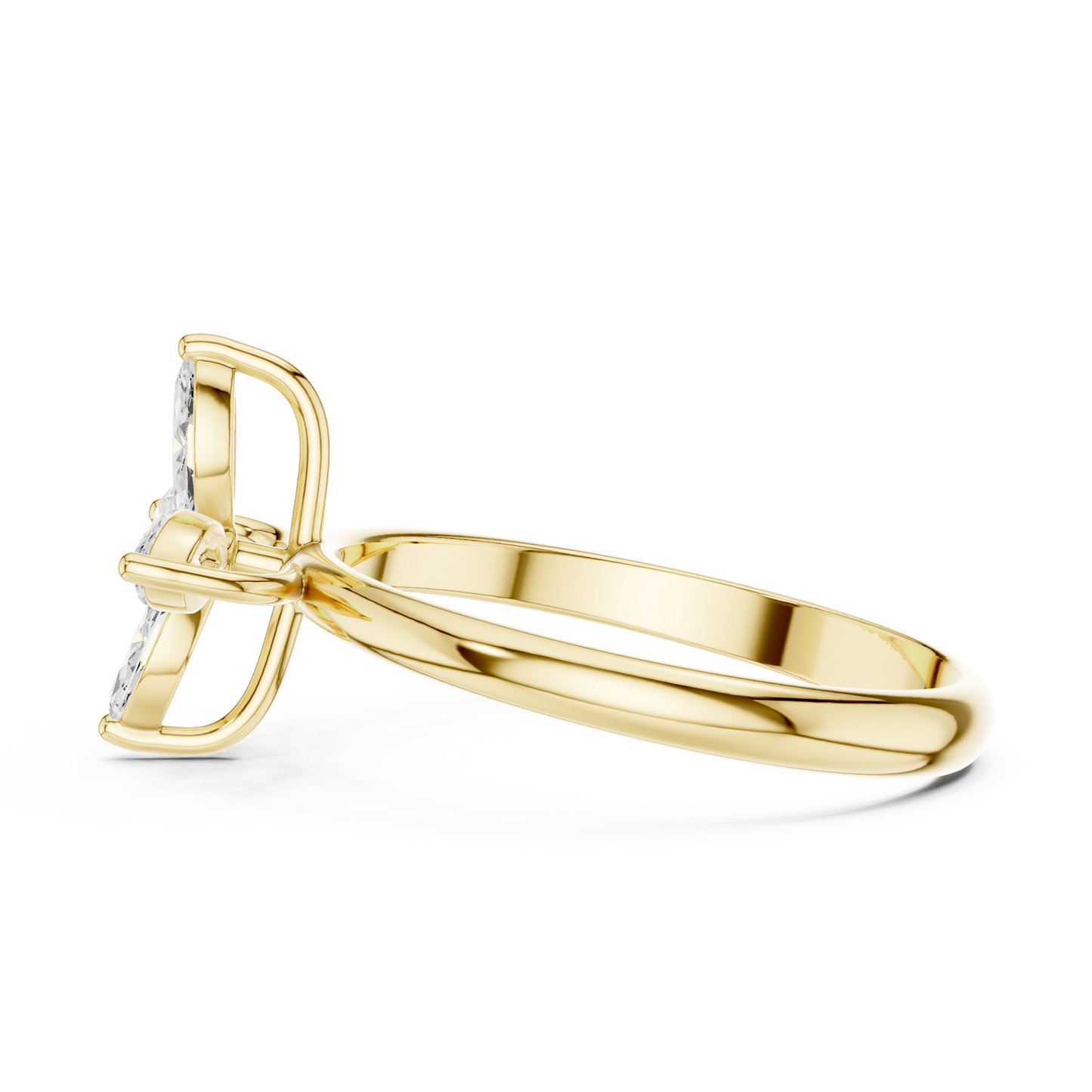 0.41 Carat Marquise Cut Diamond Cross Flower Cluster Ring | Solid Gold