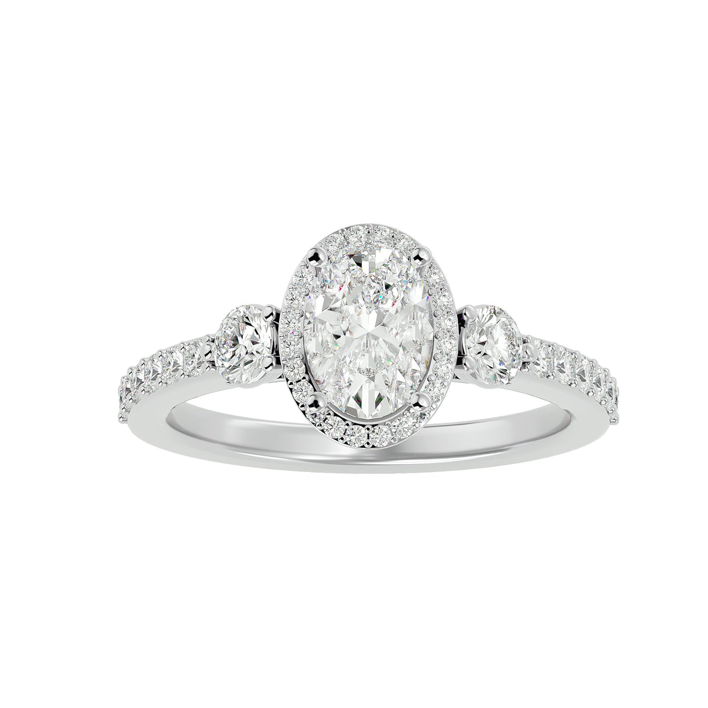 Lumière Beautiful Halo Ring- 1.95 Ct Round Diamond Gold Ring