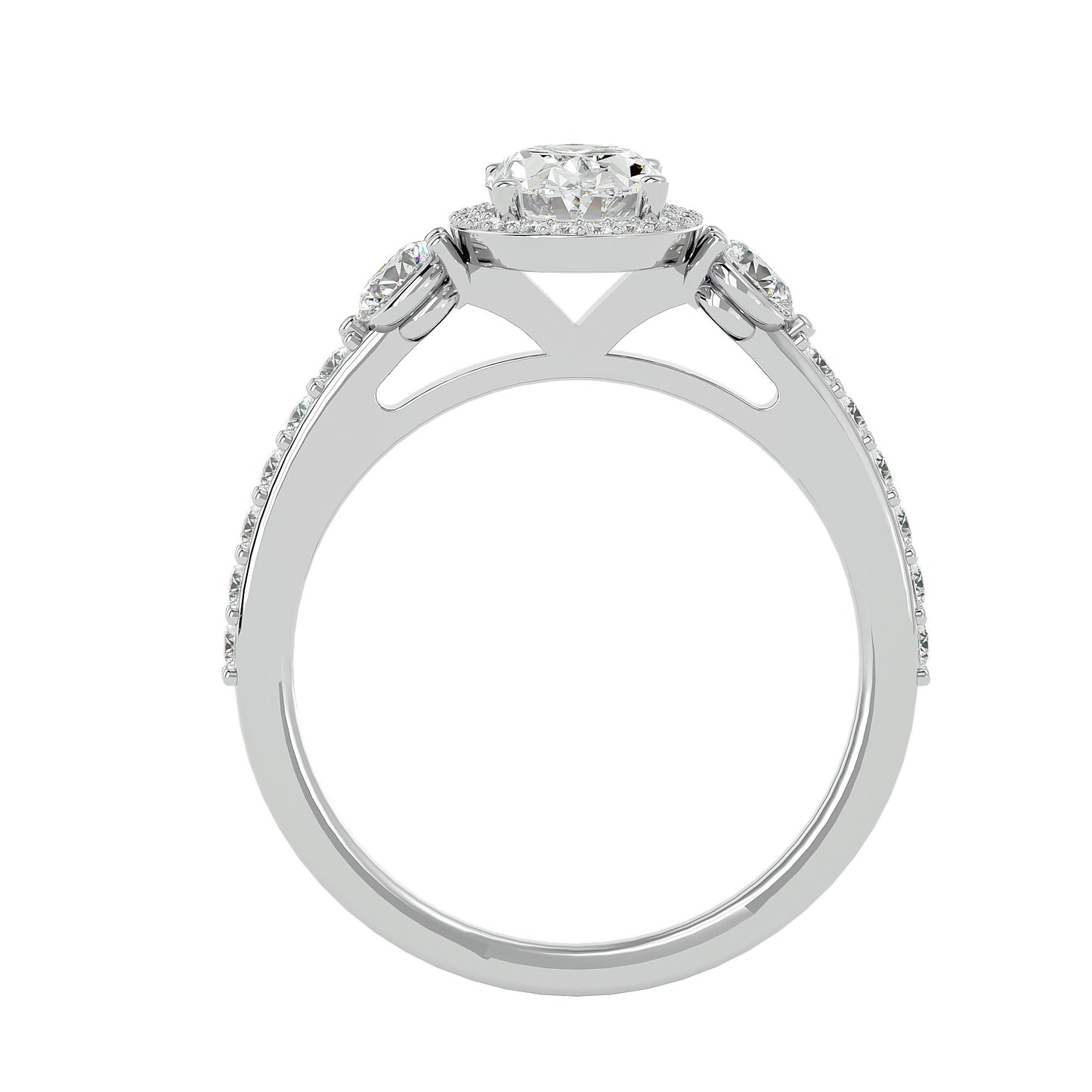 Lumière Beautiful Halo Ring- 1.95 Ct Round Diamond Gold Ring