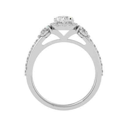 Lumière Beautiful Halo Ring- 1.95 Ct Round Diamond Gold Ring