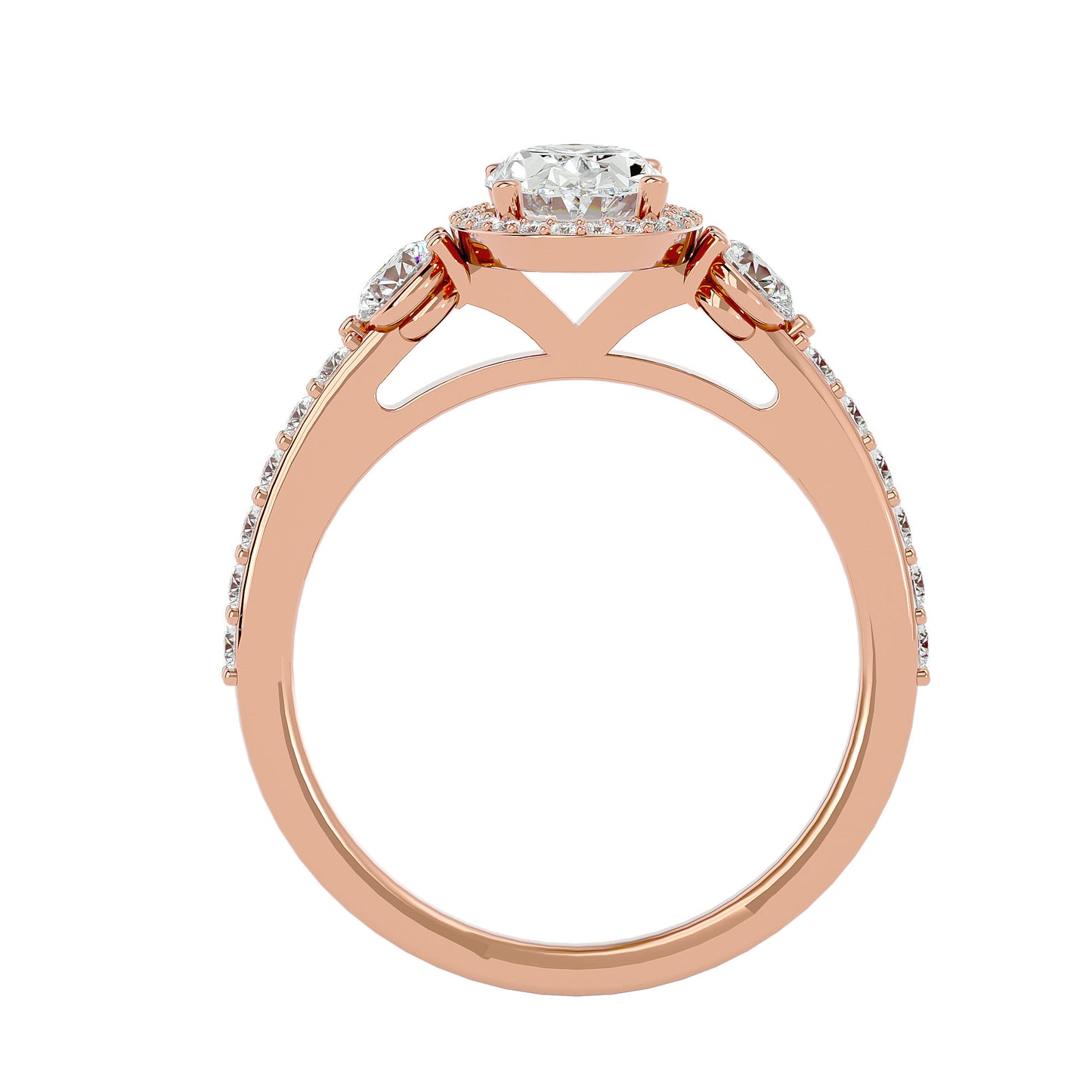 Lumière Beautiful Halo Ring- 1.95 Ct Round Diamond Gold Ring