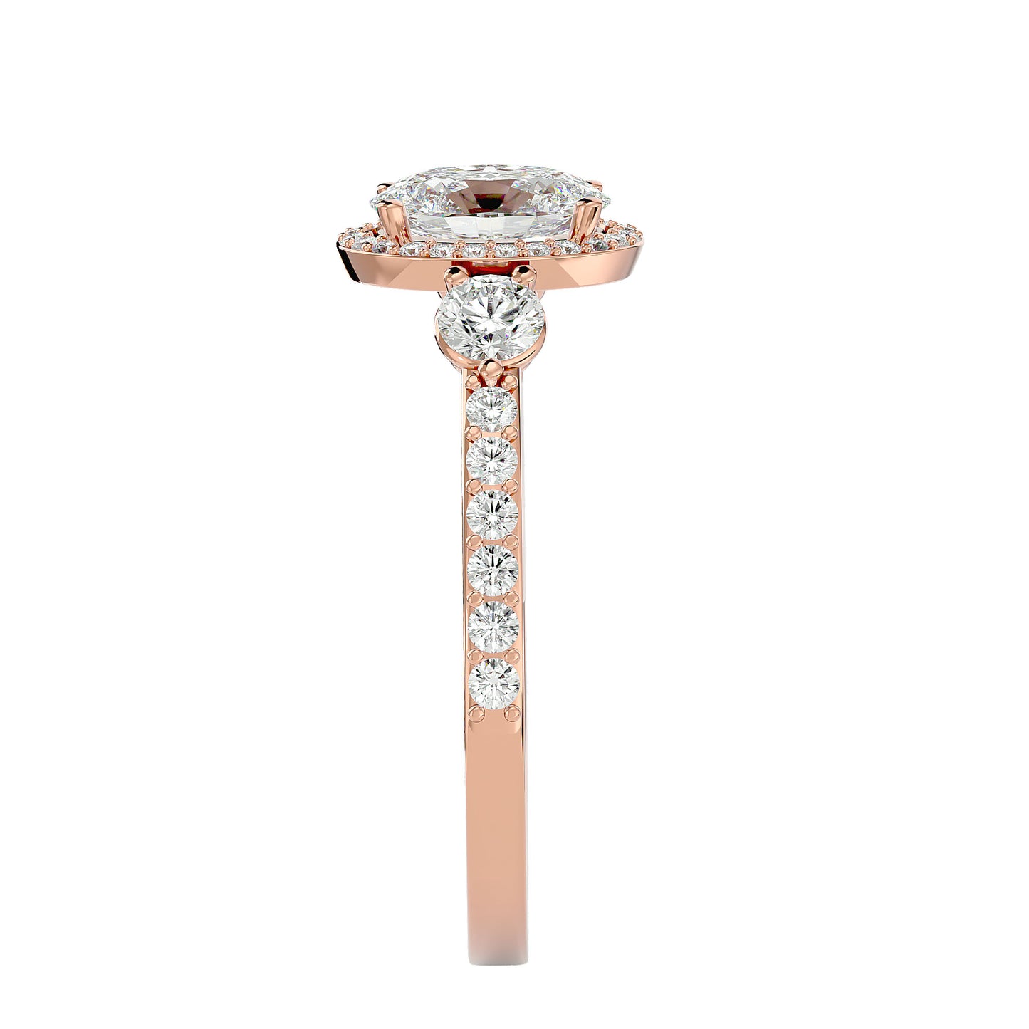 Lumière Beautiful Halo Ring- 1.95 Ct Round Diamond Gold Ring