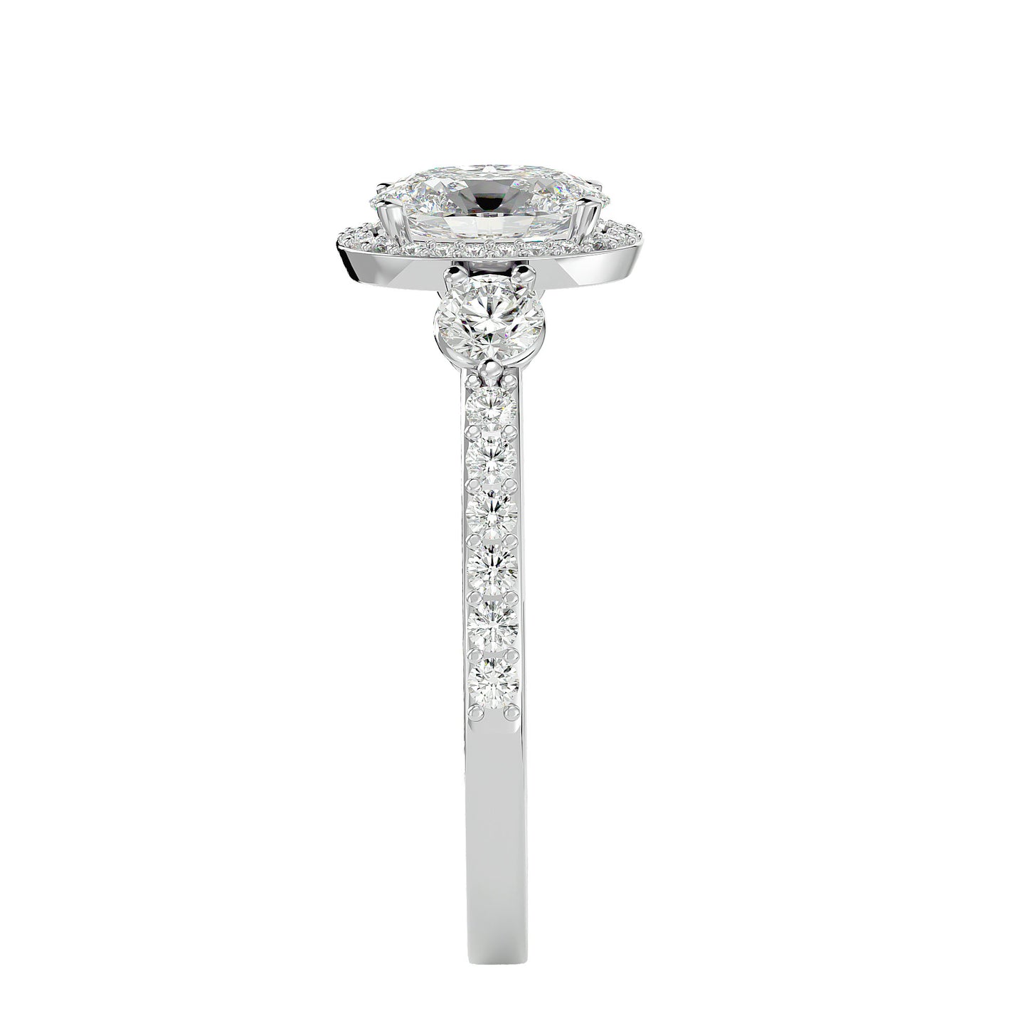 Lumière Beautiful Halo Ring- 1.95 Ct Round Diamond Gold Ring