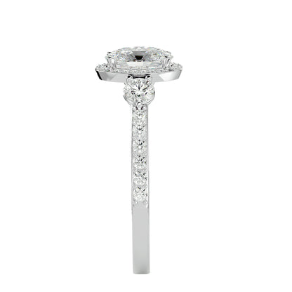 Lumière Beautiful Halo Ring- 1.95 Ct Round Diamond Gold Ring