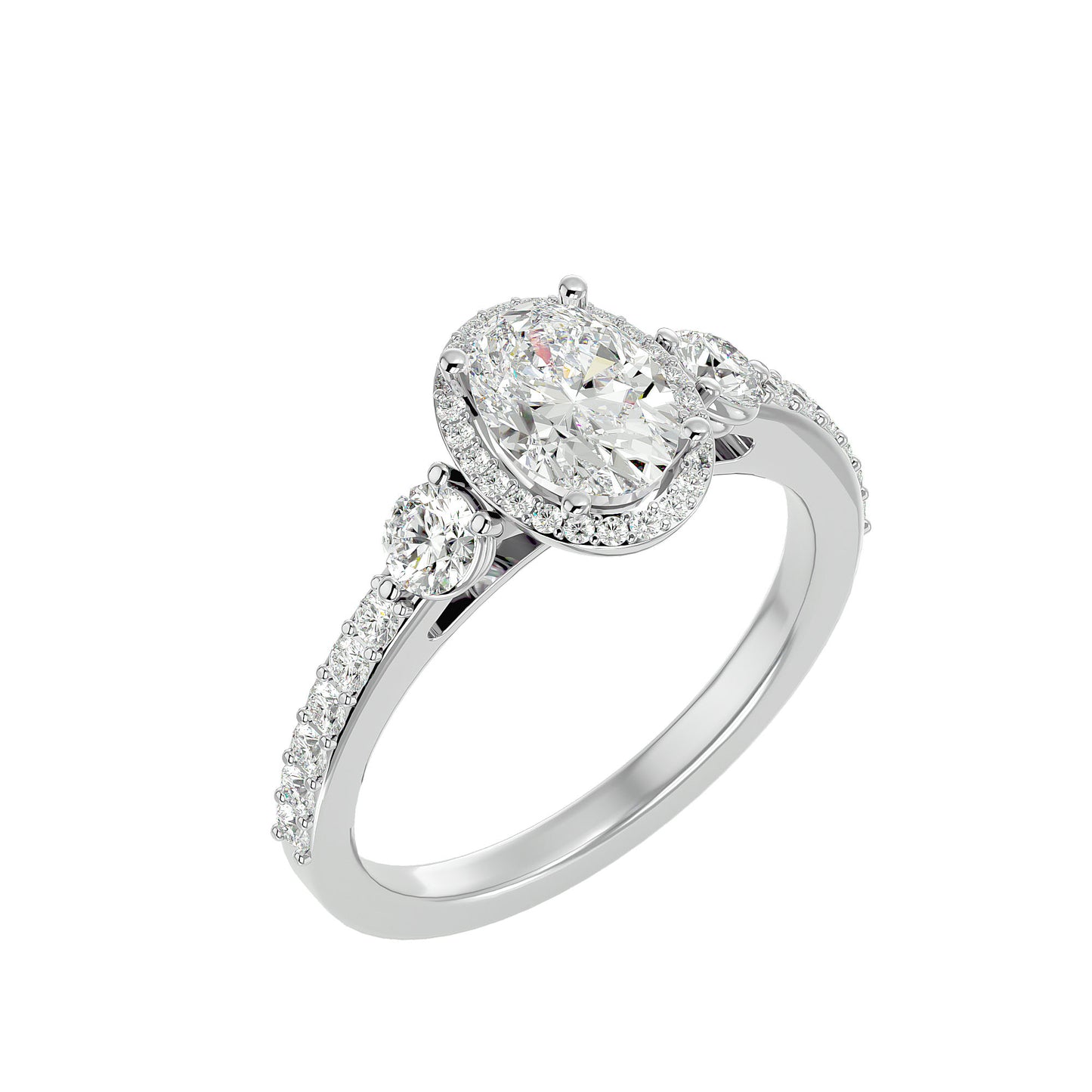 Lumière Beautiful Halo Ring- 1.95 Ct Round Diamond Gold Ring