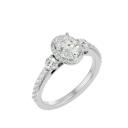 Lumière Beautiful Halo Ring- 1.95 Ct Round Diamond Gold Ring