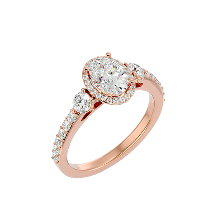 Lumière Beautiful Halo Ring- 1.95 Ct Round Diamond Gold Ring