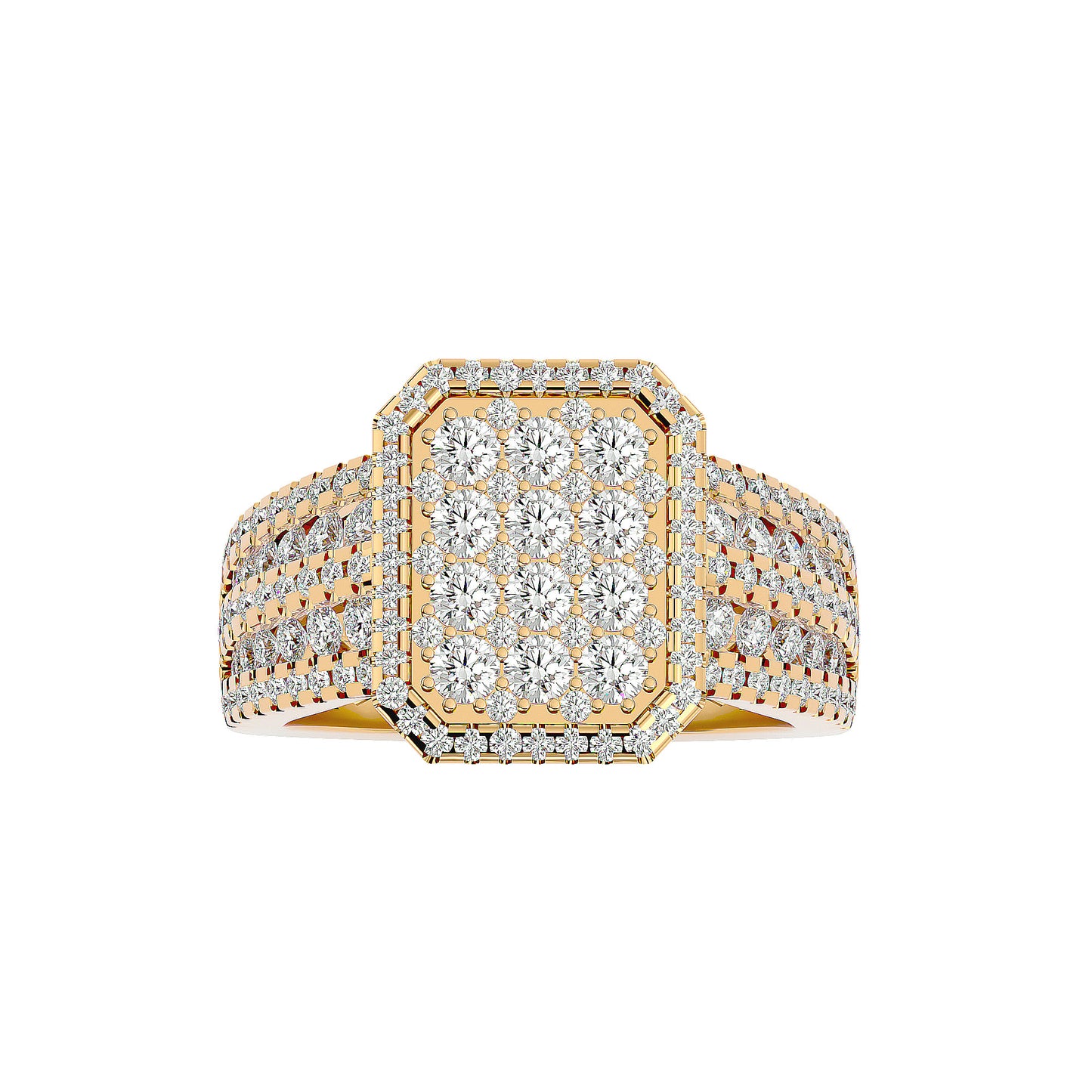Lumiere Majestic Halo Diamond Ring In Gold - 1.53 Ct