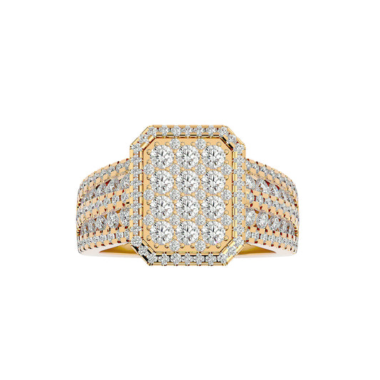 Lumiere Majestic Halo Diamond Ring In Gold - 1.53 Ct