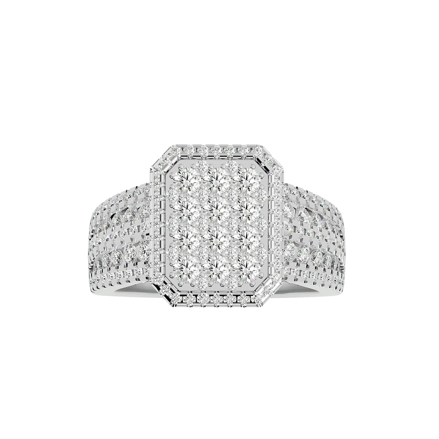 Lumiere Majestic Halo Diamond Ring In Gold - 1.53 Ct