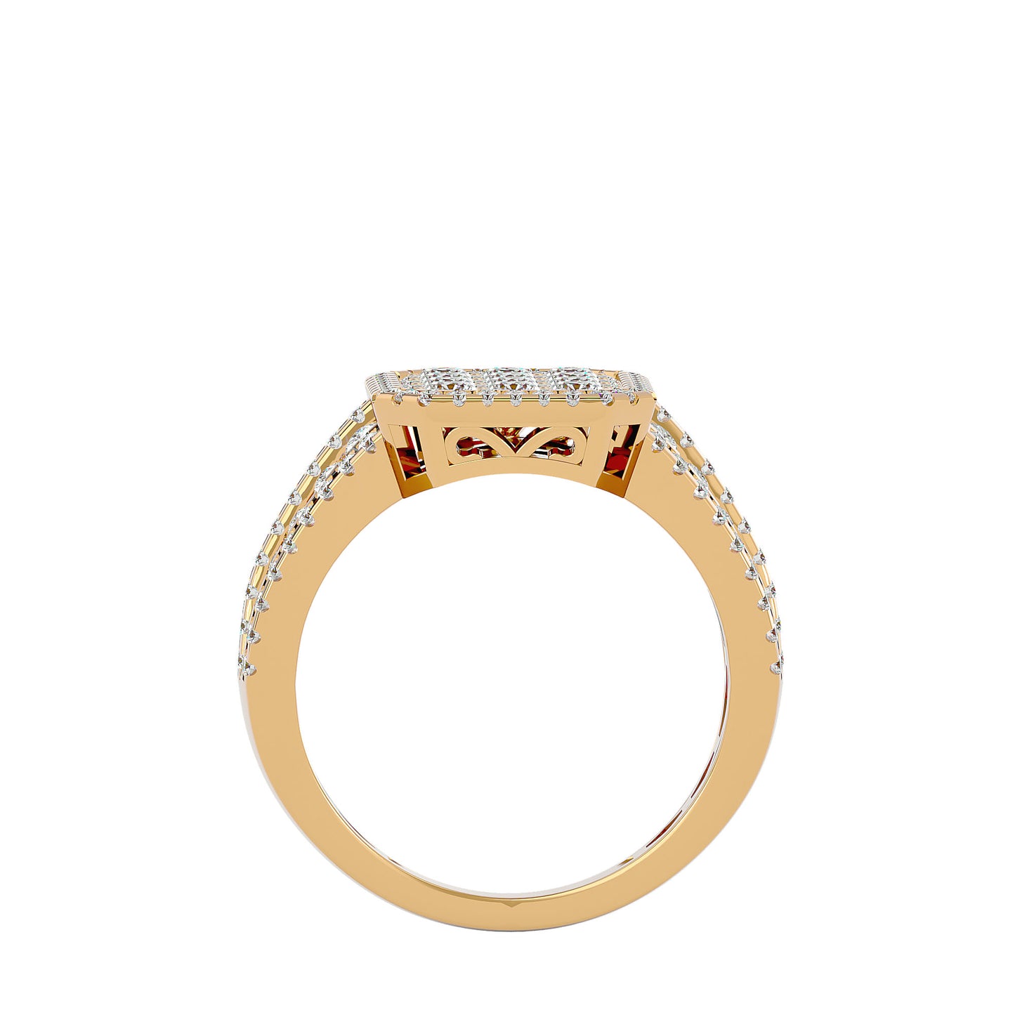 Lumiere Majestic Halo Diamond Ring In Gold - 1.53 Ct