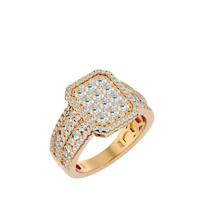Lumiere Majestic Halo Diamond Ring In Gold - 1.53 Ct