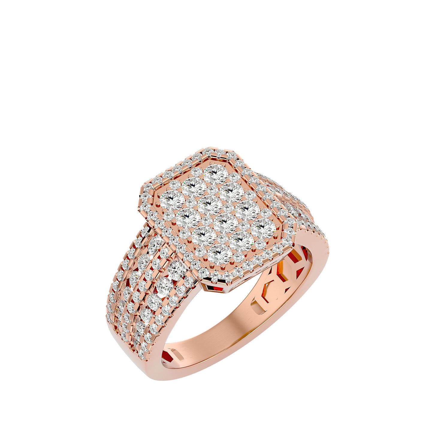 Lumiere Majestic Halo Diamond Ring In Gold - 1.53 Ct